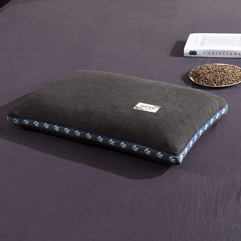 [LM] Whole Grain Buckwheat Shell Filling Pad Pillow Core Pure Buckwheat Inner Pillowcase Home Neck P, 35X55cm with, -dark grey