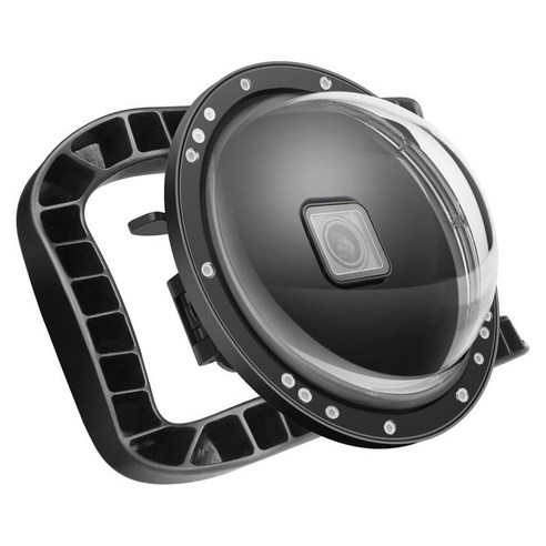 돔 포트 렌즈 듀얼 핸드 헬드 보관 파우치 렌즈 커버가있는 블랙을 쉽게 잡을 수 있습니다. Hero9/10 하우징 용, 245x180mm, 검은 색, ABS