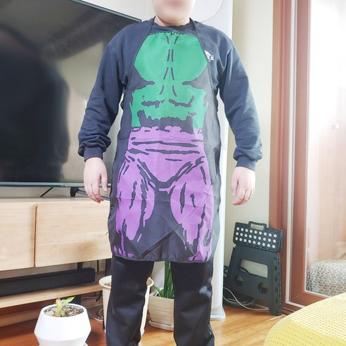 히어로 캐릭터 어린이집 앞치마, 녹색괴물 2p세트