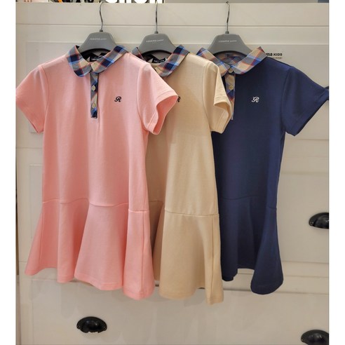 레노마키즈[부천점] 23신상 단정하고 편하게 멋스럽게 입는 여아 원피스~~ 체크카라 포인트로 더 세련되게~~