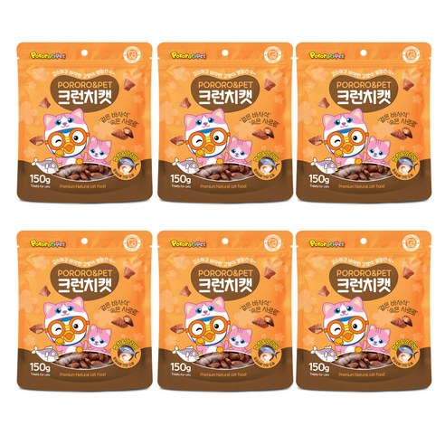 뽀로로펫 고양이 간식 크런치캣 (150g*6개), 참치+가리비, 150g, 1팩