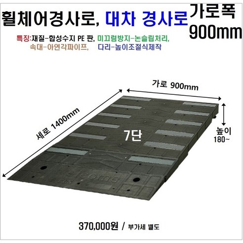 휠체어진입판(900x1400x180~200) 문턱 휠체어경사로 상가진입판, 1개