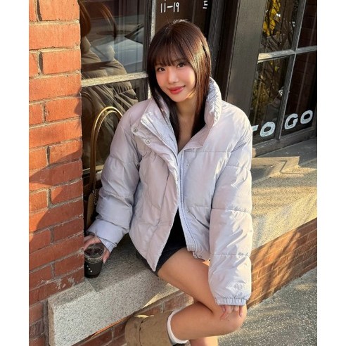 ◆WHO.A.U◆High Neck Short Puffer Padding WHJPE4V15F 韓国発 韓国WHO.A.U フーアーユー】High Neck Short Puffer Padding