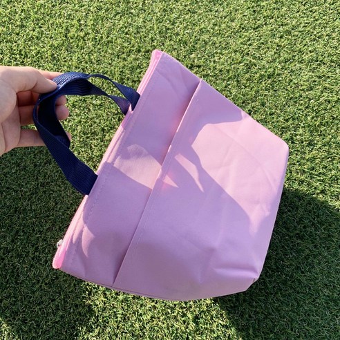 굿바이브 직장인 심플 보온 보냉 캠핑 피크닉 도시락 가방, 핑크
