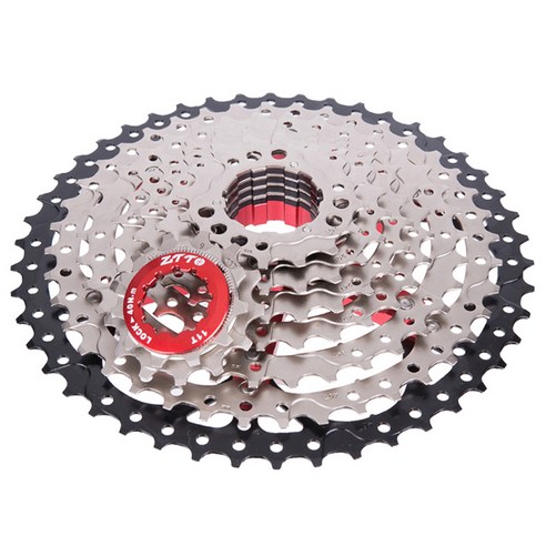 9 속도 철강 MTB 산악 도로 자전거 카세트 Freewheel 11-46T 고정 기어, 블랙 실버, 스틸