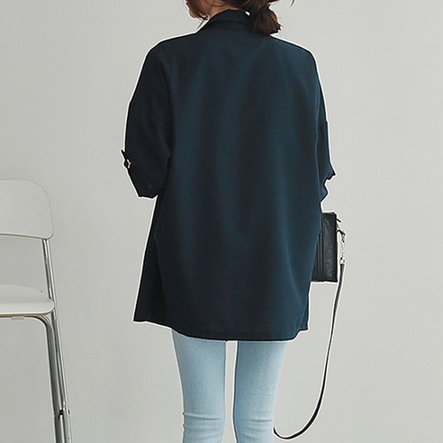 여름철 시원함을 선사하는 여성용 카라넥 오버핏 여름 자켓
