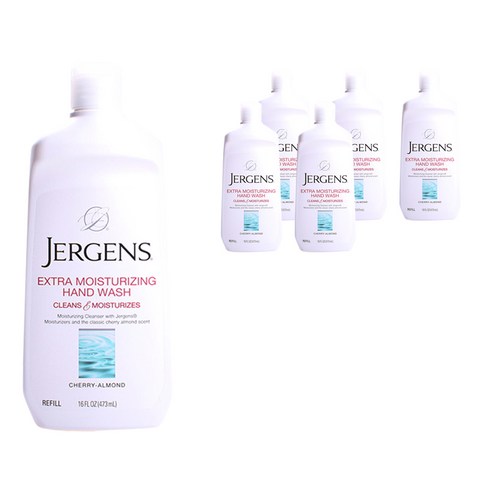 저겐스 엑스트라 모이스처라이징 핸드 워시 리필 체리 아몬드 향, 473ml, 6개
