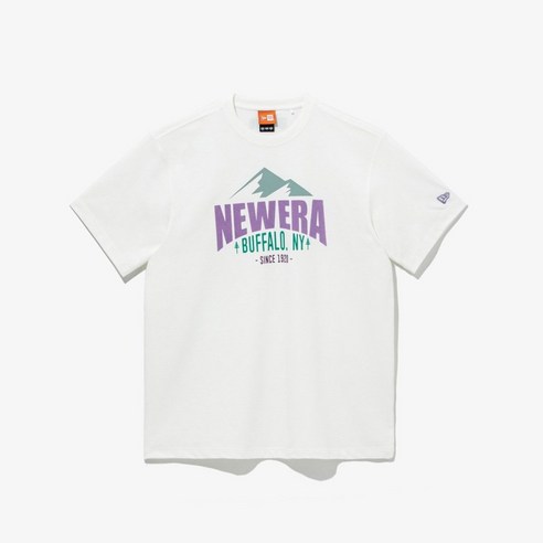 뉴에라 공식스토어 뉴에라 남여공용 아웃도어 도파민 브라이트 후로킹 티셔츠 오프 화이트 13697638