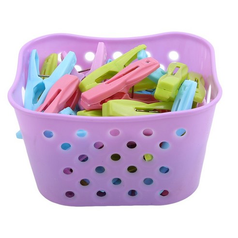 30PCS Plastic Clothes Pegs Laundry Clothespin Clothes Pins Storage Organizer Quilt Towel Clips Sprin, purple