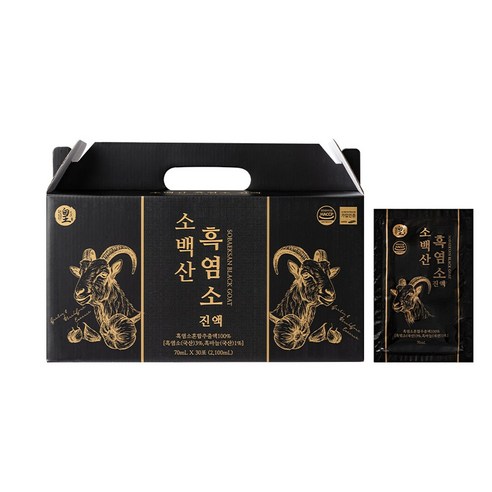 소백산 흑염소 진액 국내산흑염소 피로회복 원기회복 흑마늘품은 블랙푸드 [원산지:국산(충청북도 제천시)], 30개, 70ml