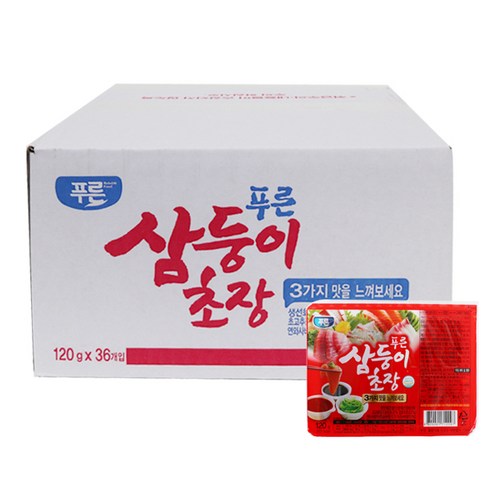 푸른 삼둥이 초장 120g 1박스(36개입) / 회초장 간장와사비, 36개 와사비간장 Best Top5