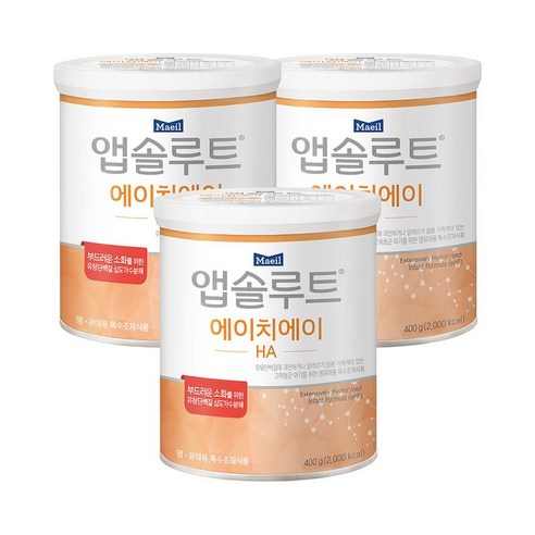 앱솔루트 특수분유 HA 400g 3캔, 단일옵션