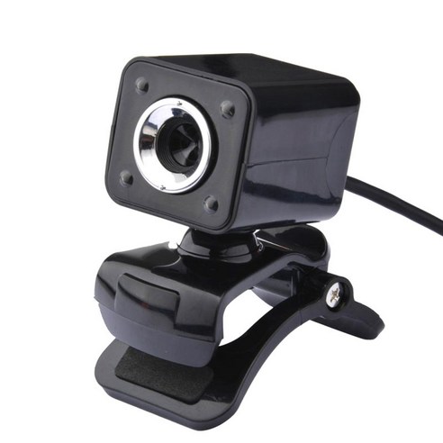 USB 2.0 1080P 12M 픽셀 4LED HD 웹캠 웹캠 카메라 마이크 미니 PC 노트북 블랙, ABS