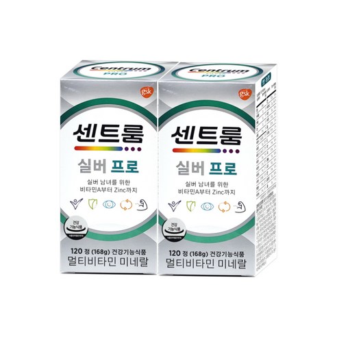 센트룸 실버프로 성인남녀 종합비타민 약국전용 120정, 2개
