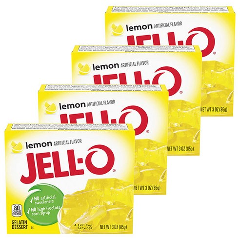 젤오 젤라틴 디저트 젤리 믹스 85g, 레몬(Lemon), 4개