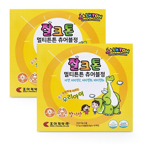 조아제약 잘크톤 멀티튼튼 츄어블정 딸기맛 55.5g, 15정, 6개