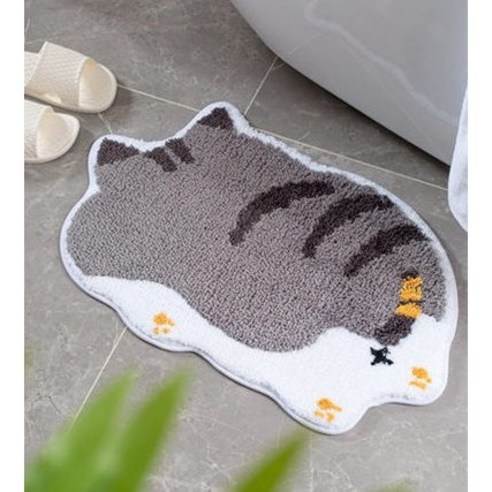 401FLEX 동물 캐릭터 욕실 주방 현관 발 매트 카펫 10 COLOR 3 SIZE, 고등어 냐옹이, 1개