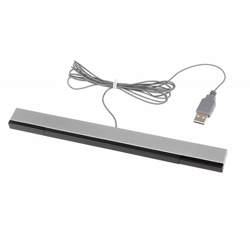 Wii 교체를위한 USB 유선 센서 바 스탠드 - 그레이가있는 시스템 용 Ray Motion Sensor 신호 수신기, 1개
