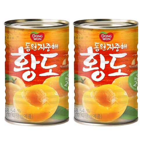 동원 지중해 황도 통조림, 820g, 4개