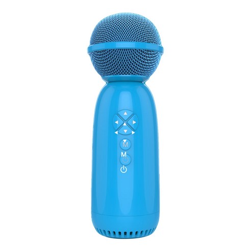 Decdeal 가라오케 블루투스 마이크 녹음 노래 LED 램프 휴대용 무선 LY-168, 블루