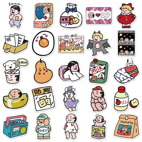 키이앤조이 캐리어 노트북 방수 스티커, 1개, 04 달걀 50P