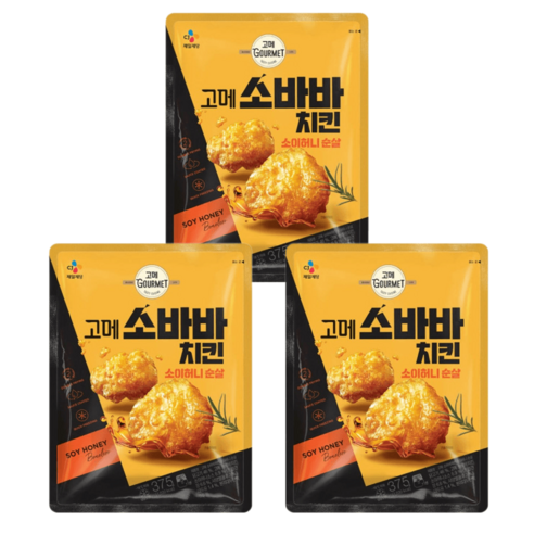 고메 소바바 치킨 소이허니 순살 375그램 3팩, 375G x 3개  Best 5