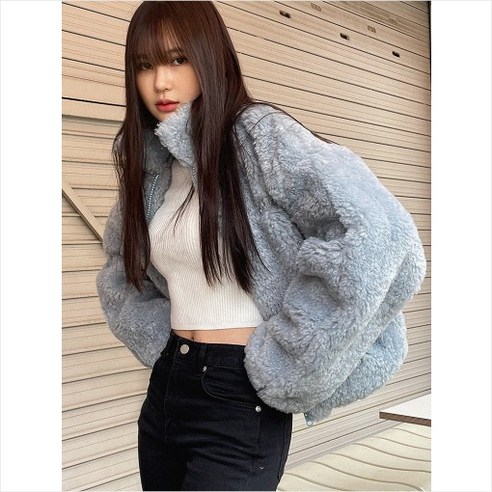 롤더다이스 포근이 페이크퍼 크롭자켓