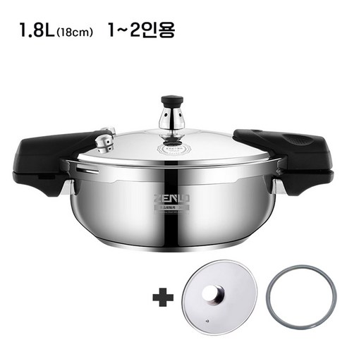 ZENLO 미니형 대용량특대형 낮은형 1.8L~3.8L압력솥 5분 바로밥 찜 조리용 캠핑야영 다용도압력솥인덕션 가스레인지 스텐 압력솥, 3L, 3L