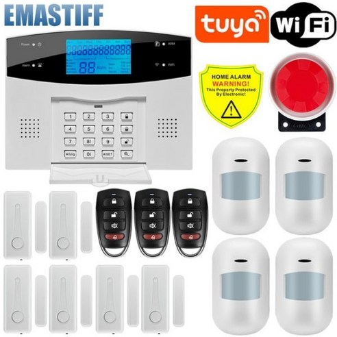자동차경보기 자동차도난방지Tuya 스마트 알람 시스템 WIFI 무선 와이어 도난 경보 홈 GSM 433mhz 보안 연, 10 G2BW10