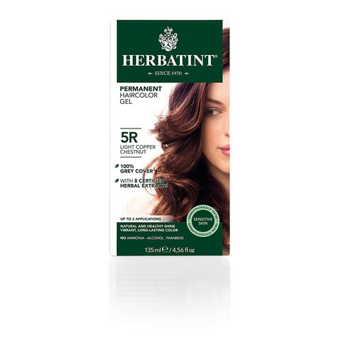 허버틴트 퍼머넌트 허벌 모어 컨디셔닝 래스팅 헤어컬러 젤 135ml, Light Copper Chestnut, 1개