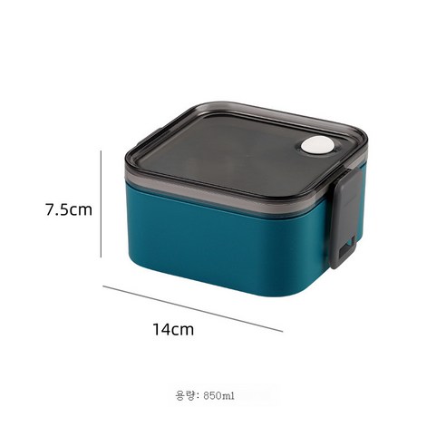 DFMEI 일본식 이중 보온도시락 직장인 휴대용 점심도시락 화이트칼라 분리형 마이크로웨이브 가열도시락, 단일 층 녹색