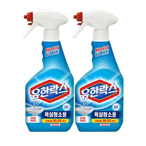 유한락스 욕실청소용 600ml+600ml 세정제 화장실 욕실 청소세제 찌든때 기름때제거