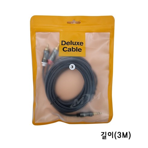 고감도 3.5mm AUX to 2RCA 스테레오 오디오케이블 PC와 앰프연결선 포스기와 앰프연결선 (길이3M), 1개