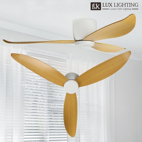 DAYON 52인치 저소음 저전력 BLDC 모터 천장 선풍기 – 조명 모듈 미포함, 우드 디자인 에어라트론