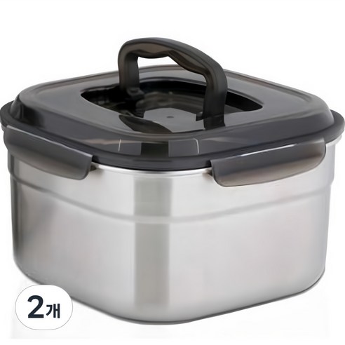 퀸센스 에리카 스텐 밀폐용기 4.6L, 2개