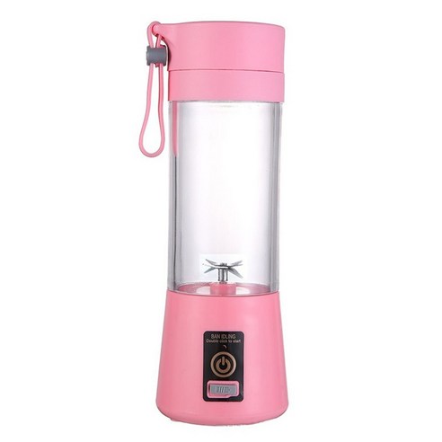 [XIG] 휴대용 크기 USB 전기 과일 Juicer 핸드 헬드 스무디 메이커 블렌더 교반 충전식 미니 휴대용 주스 컵 물, 분홍색_러시아