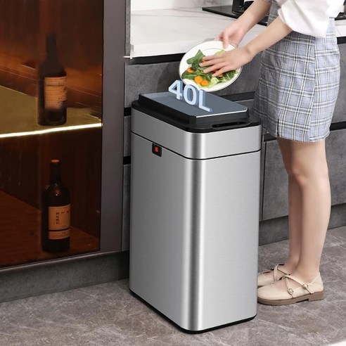 스마트쓰레기통 센서 자동 대용량 지능형 유도 쓰레기통 뚜껑 포함 화장실 주방 스마트 거실 가정용