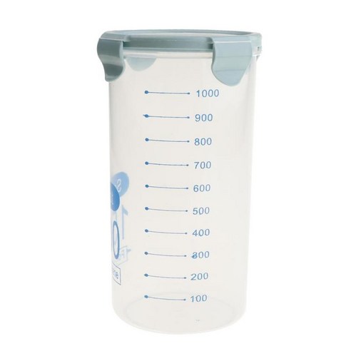 식품 보관 용기 뚜껑 밀가루 설탕 시리얼 식료품 저장실 보관 용기, 블루 1500ml, 플라스틱