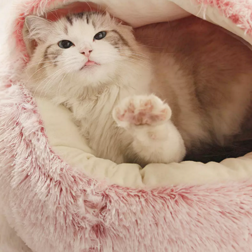 강아지 고양이 이불방석 애견쿠션 도넛 마약방석, 핑크