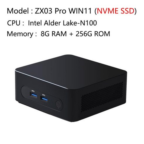 ZX03 미니 소형 소형 PC SATA SSD 8G 16G 32G RAM 256G 1T Win11 리눅스 인텔 알더-N 레이크 N95 HDMI 와이, 02 US, 03 8G RAM 256G ROM