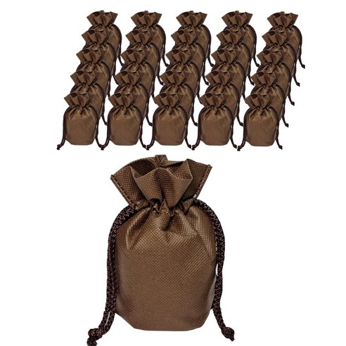 부직포 주머니 선물 미니 복주머니 25장 1묶음 더스트백, 15cm(가로)X18cm(세로) 초코