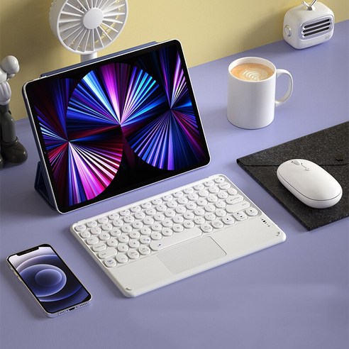 키보드 마우스세트 IPad 무선 블루투스 호환 Teclado iPad Xiaomi 화웨이 태블릿 안드로이드 IOS, WhitewithMouse, 하나, 하나