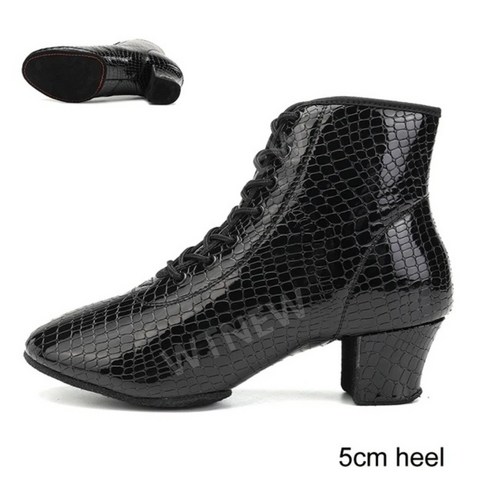 앵클부츠댄스화 짧은 남녀공용 라틴 모던 탱고 재즈 살사 연습 훈련 신발, 41(25.5cm), 3.5CM 고무 B