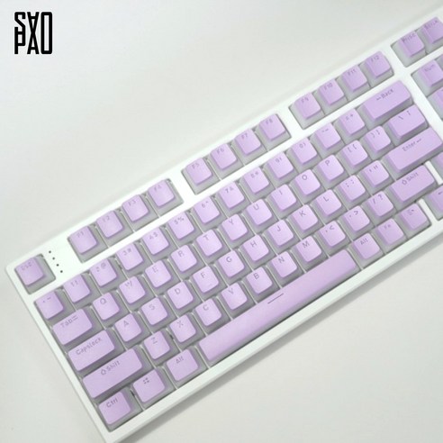 엠스톤 mStone 3키 ESC+Enter+스페이스바 기계식 키보드 체리 포인트 키캡, 레드 11 사오파오 푸딩 LED투과 키캡 PBT OEM 이중사출 1.75U쉬프트 포함 129키, 퍼플