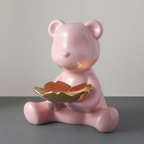 현대 키 저장 곰 그림 동상 입상 캔디 컨테이너 홀더 체리, 하나, 보여진 바와 같이