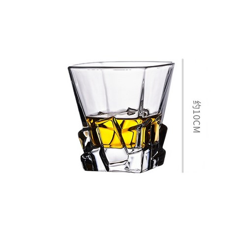 ANKRIC 물컵 [] 유럽 크리스탈 유리 위스키 컵 바 KTV 맥주컵 가정용 컵, 얼음잔 ‘300ML’ 36개개