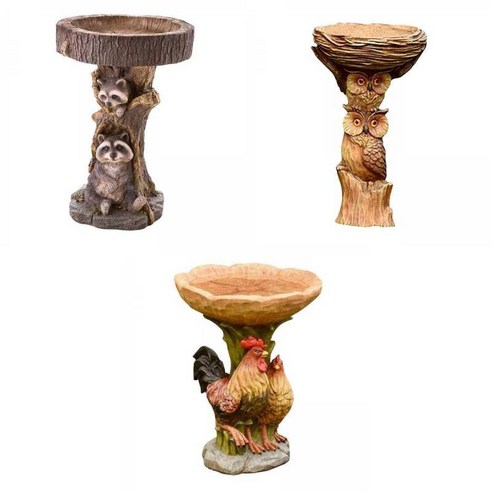 3PCS 수지 동물 입상 가든 스테이크 잔디 장식 조류 조각 조각, 22x14cm., 여러 가지 빛깔의
