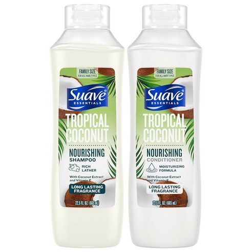 Suave Shampoo & Conditioner Set Tropical Coconut – Everyday Nourishing Formulas with Extract Vitami