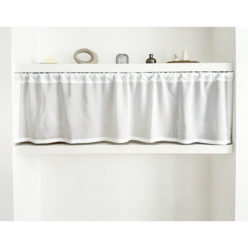 우아함과 실용성을 갖춘 커텐하우스 도톰쉬폰 주방 바란스 커튼