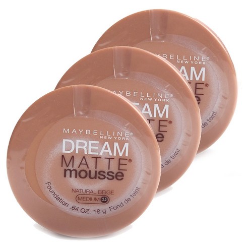 메이블린 드림 매트 무스 파운데이션 18g, Natural Beige, 3개